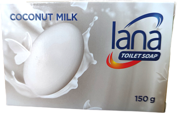 Мыло туалет увлажняющее LANA Тропическая фантазия кокос+миндаль150 г твердая упак 60шт/кор (340118)