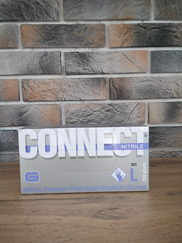 Перчатки нитриловые Connect Nitrile смотр.нестер. L 100пар/упак