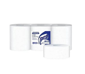 Бумага туалетная 2 сл Protissue Instant ц/в 220*130мм 215м 977лист 16г D195мм втул 6см 6шт/упак С352
