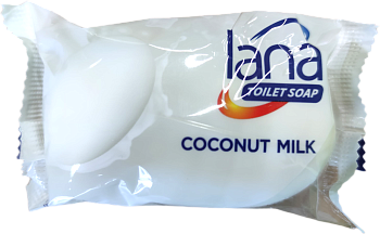Мыло туалет увлажняющее LANA Тропическая фантазия кокос+миндаль150 г мягкая упак 60шт/кор (340149)