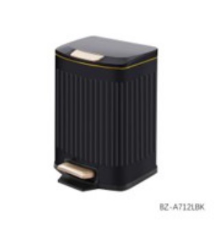 Ведро для мусора с педалью 12л, нержавеющая сталь черное BZ-A712LBK