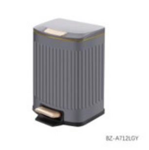 Ведро для мусора с педалью 12л, нержавеющая сталь серое BZ-A712LGY