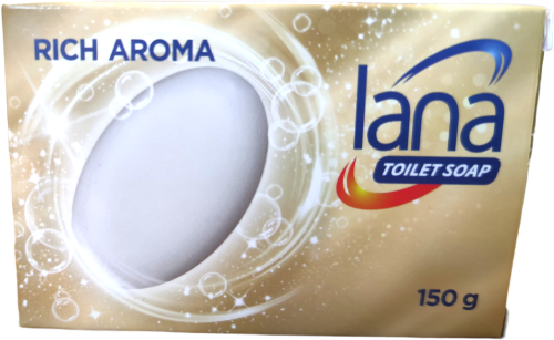 Мыло туалет увлажняющее LANA Благородный аромат дорогой парфюм 150 г твердая упак 60шт/кор (340125)