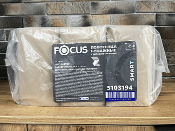 Полотенца бумажные V сл 2 сл FOCUS Smart Towel V-Fold 200 лист 23x20,5 12пач/уп (3740) 