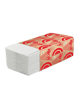 Полотенца бумажные V сл 2 сл FOCUS Premium 200 листов, 23х20 см, 15 шт.(9974)